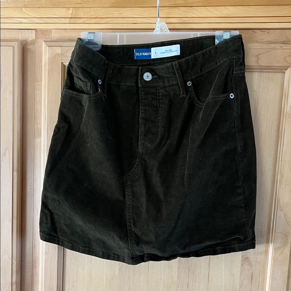 Old Navy Olive Green Corduroy Mini Skirt